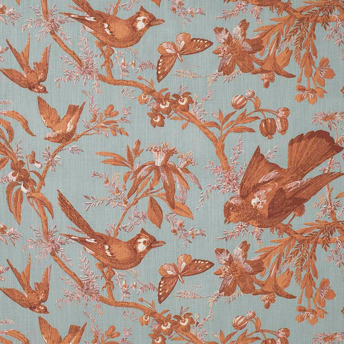 Marvic Textiles Paradisiers Copper/Duck Egg Fabric Sample 7709-2