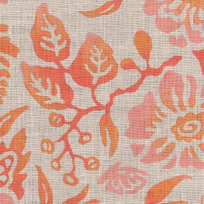 Galbraith & Paul Primitive Flower Coral Fabric Sample