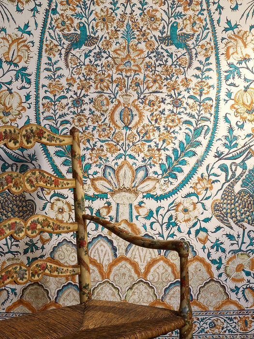 Braquenie L Arbre Aux Oiseaux Miel Et Turquoise Wallpaper BP374001