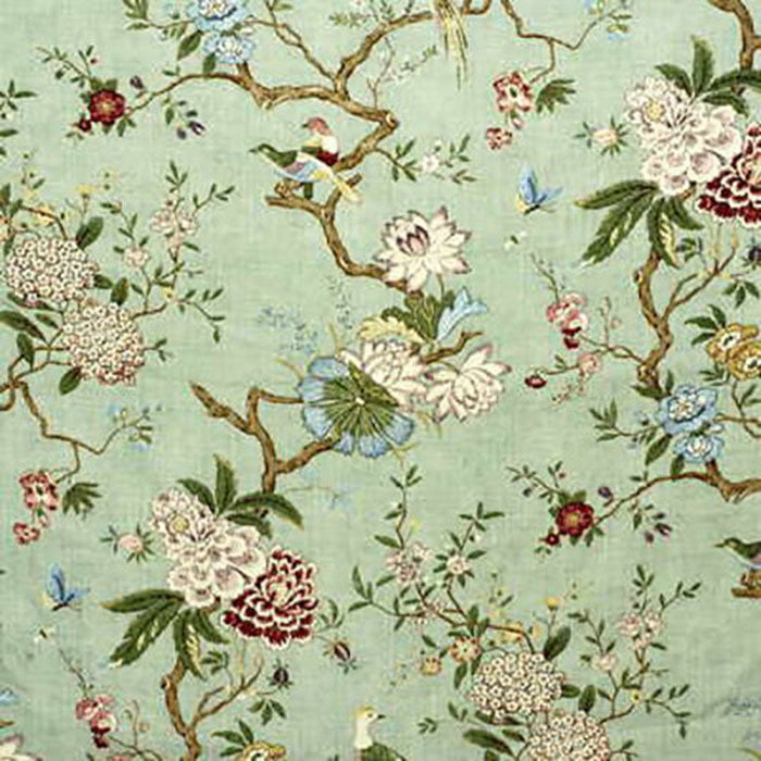 GP & J Baker Oriental Bird Eau De Nil Fabric Sample R1398.2.0