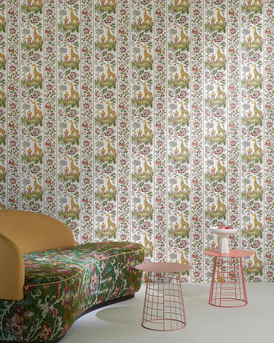 Pierre Frey Ismaelia Brique Vert Wallpaper Sample FP954004