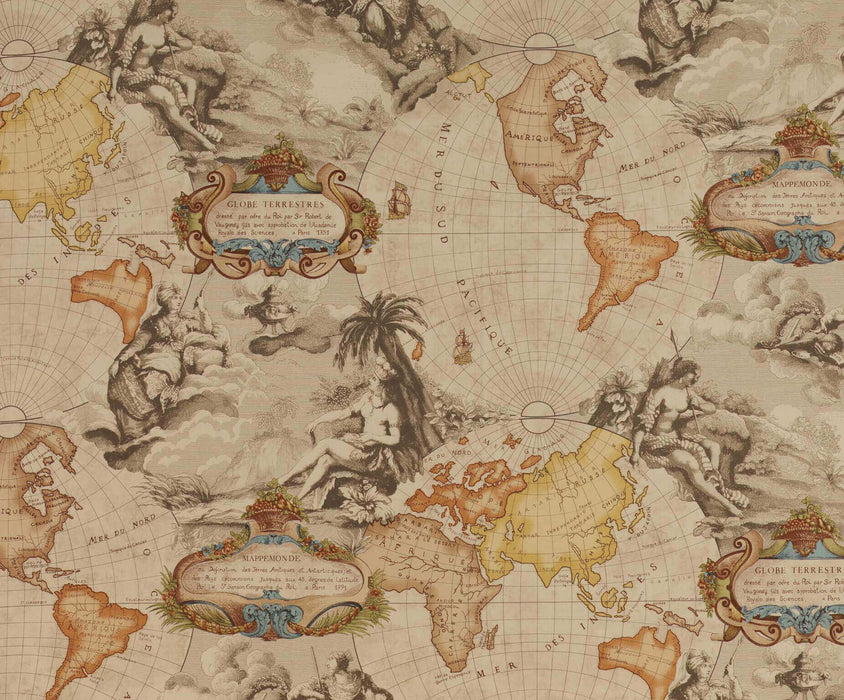 Pierre Frey Planisphere Miel Fabric Sample F2264002