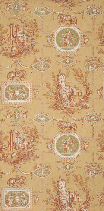 Braquenie Les Muses Et Le Lion Copper Wallpaper BP207005