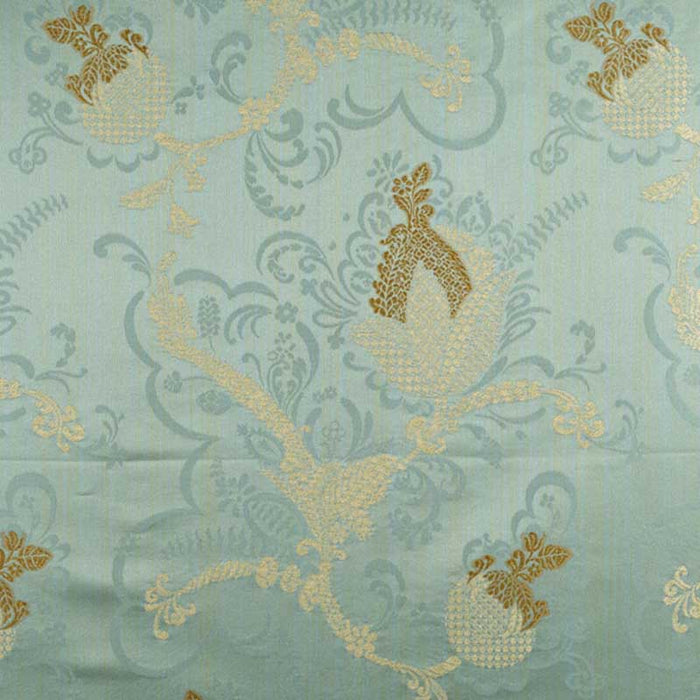 Colony Vivaldi Gold & Linen On Aquamarine Fabric Sample CL 000526715