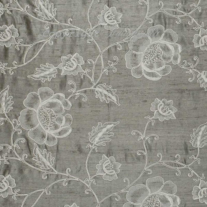 Colony Flowdery White On Grey Fabric Sample CL 000226818