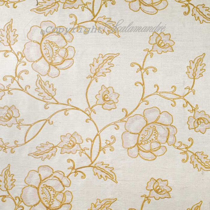 Colony Flowdery Beige On White Fabric Sample CL 000326818