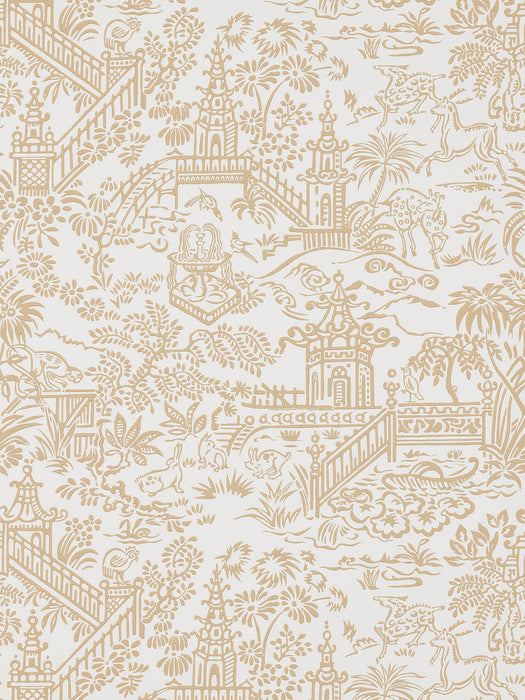 Pierre Frey Les Pagodes Beige Wallpaper FP761001