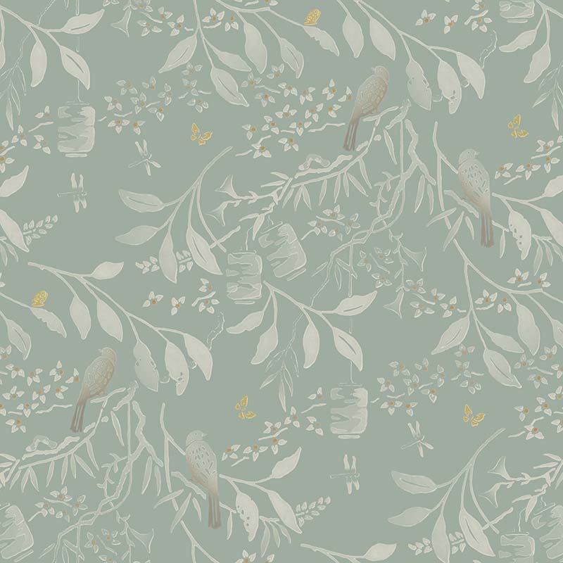 Galbraith & Paul Sumi Aqua Wallpaper Sample