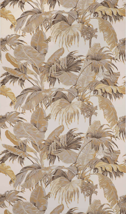 Boussac Bananier Gold Beige Wallpaper Sample W4630A02