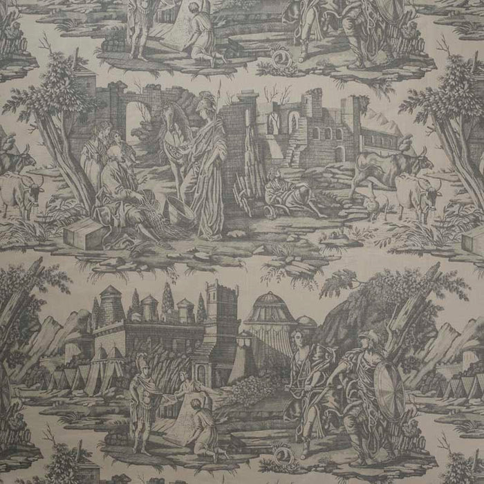 Marvic Textiles Toile Alexander The Great Grey Fabric 6217-4