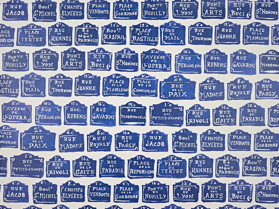 Pierre Frey Les Rues Parisiennes Indigo Wallpaper FP841002