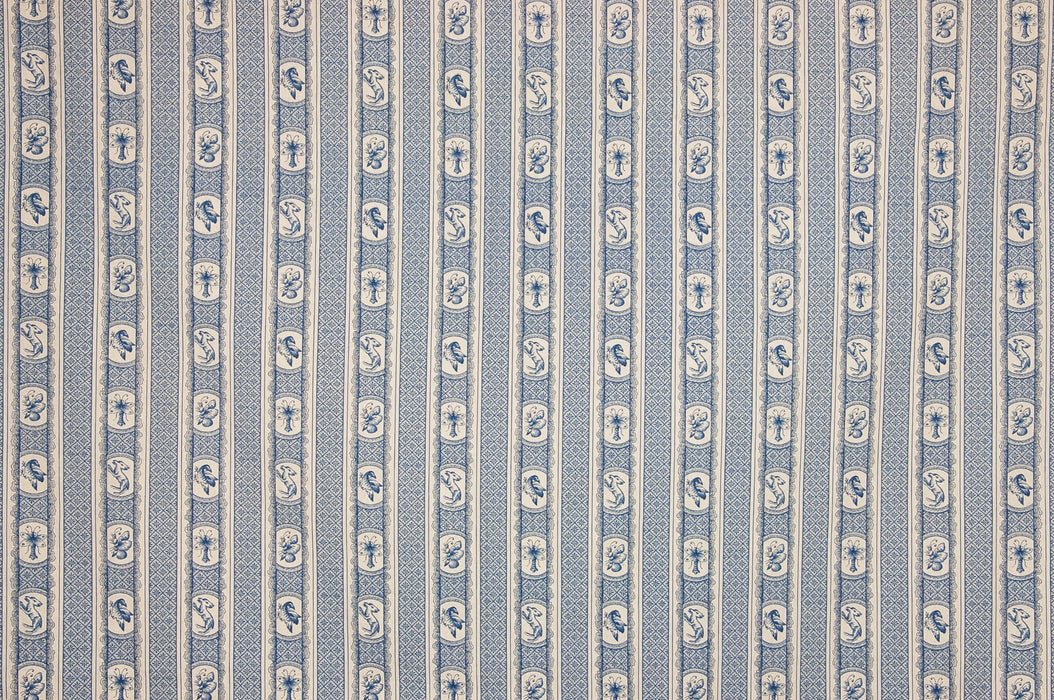 Braquenie Marquis De Pierre Rayure Bleu Fabric B1797002