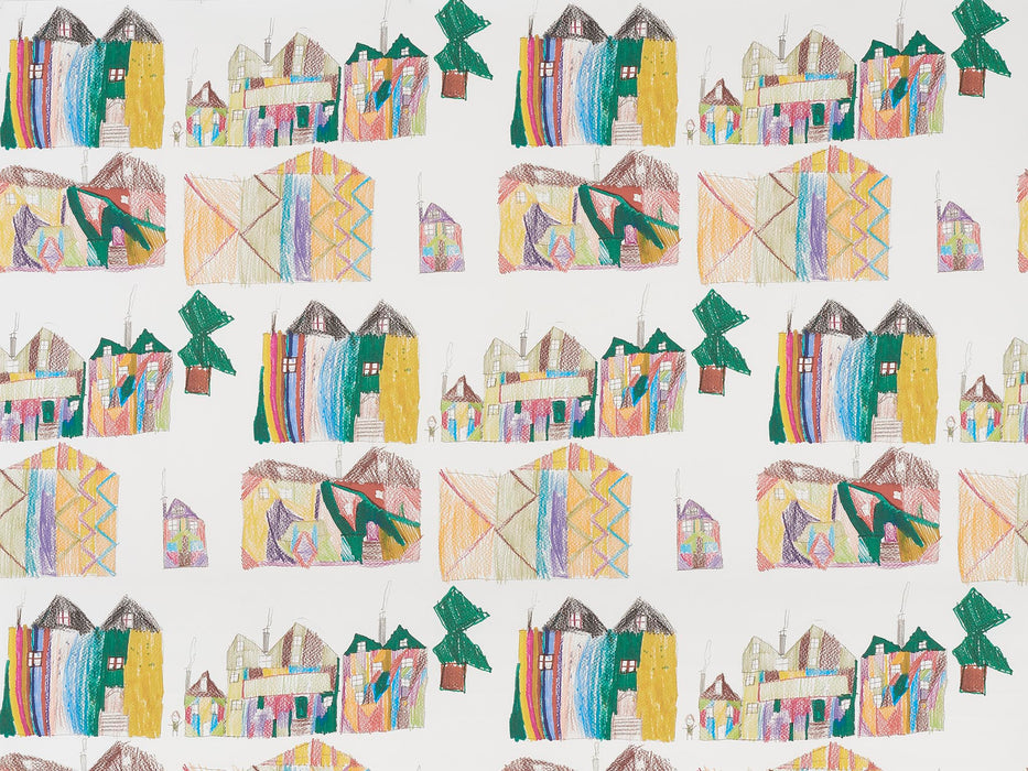 Pierre Frey Les Maisons De Patricio Multicolore Wallpaper Sample FP822001