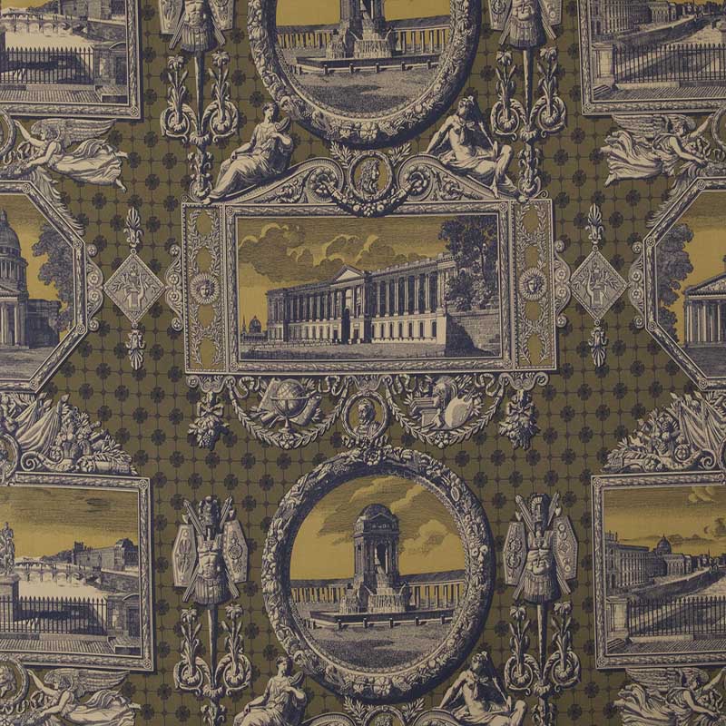 Marvic Textiles Les Vues De Paris Indigo Fabric 6203-5