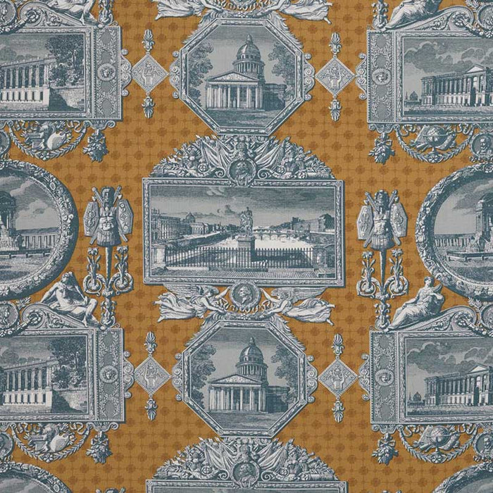 Marvic Textiles Les Vues De Paris Old Gold Fabric 6203-10