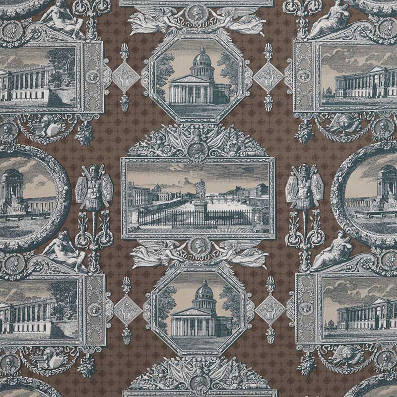 Marvic Textiles Les Vues De Paris Brown Fabric 6203-8