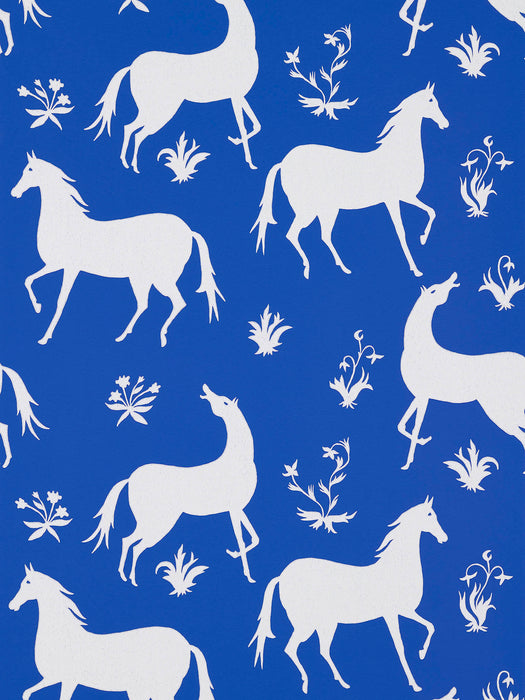 Pierre Frey Les Cavales Bleu Wallpaper Sample FP776003