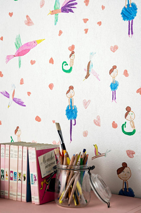 Pierre Frey Les Ballerines D'Esther & Romane Multicolore Wallpaper Sample FP816001