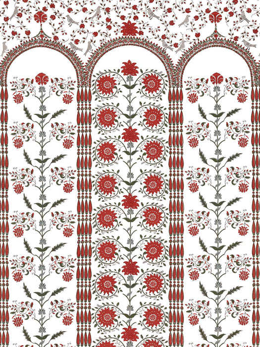 Braquenie Les Arcades-Albertine Rouge Wallpaper BP348001