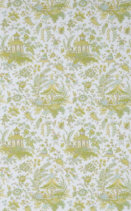 Boussac Gasaki Lime Green Wallpaper W4516001