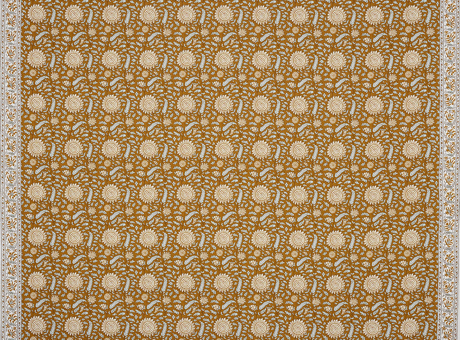 Braquenie Semi Kalamkar Ocre Fabric Sample B7642002