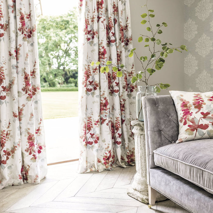 Sanderson Delphiniums Coral 226290 Fabric DWAP226290