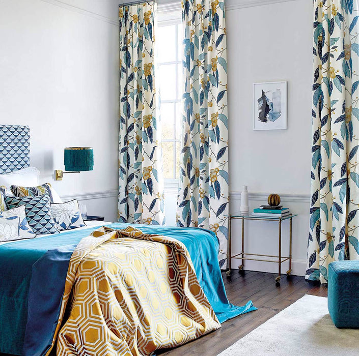 Harlequin Coppice Navy/Lagoon/Gold 112133 Wallpaper HSAW112133