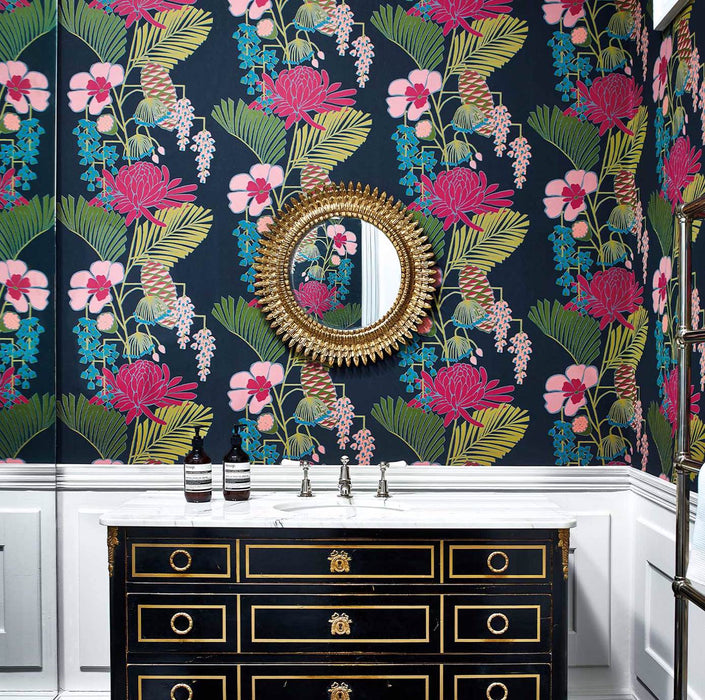 Harlequin Salon Gold/Russett/Atlantic 112152 Wallpaper HSAW112152