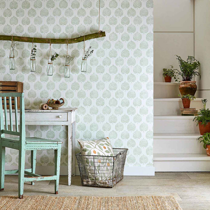 Sanderson Lyme Leaf Celadon 216383 Wallpaper DHPO216383