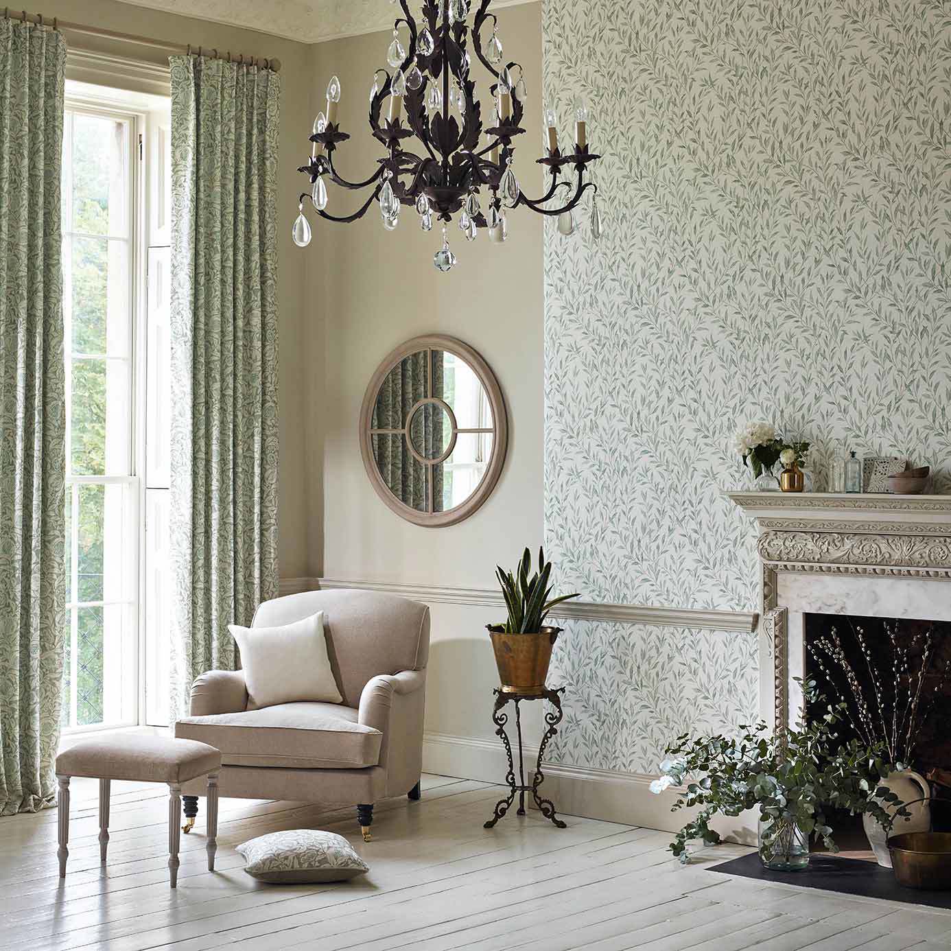 Sanderson Osier Dove/Chalk 216408 Wallpaper DDAM216408