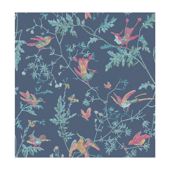 Cole & Son Hummingbirds Indigo Multi-Colour Wallpaper 100/14068.CS.0