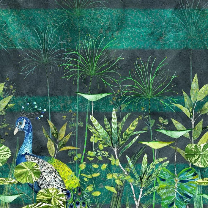 Designers Guild Arjuna Leaf Peacock Viridian Wallpaper PDG1069/01