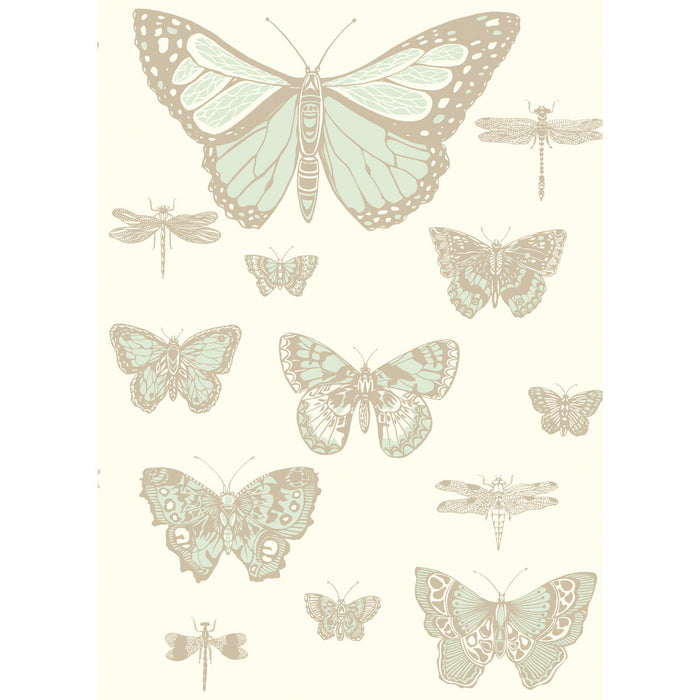 Cole & Son Butterflies & Dragonflies Duck Egg Ivry Wallpaper 103/15065.CS.0