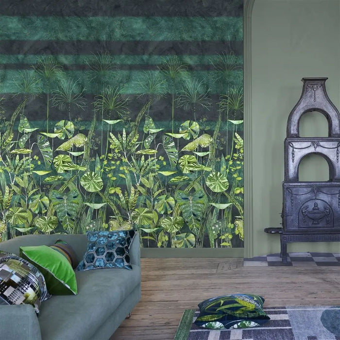 Designers Guild Arjuna Leaf Viridian Wallpaper PDG1088/01