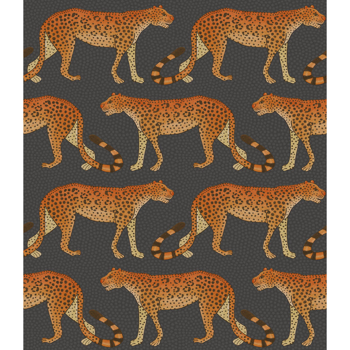 Cole & Son Leopard Walk Charcoal & Orange Wallpaper 109/2008.CS.0