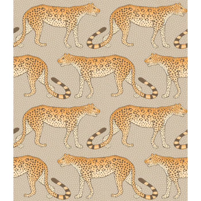 Cole & Son Leopard Walk Stone & Orange Wallpaper 109/2010.CS.0