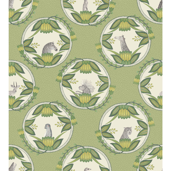 Cole & Son Ardmore Cameos Green Wallpaper 109/9042.CS.0