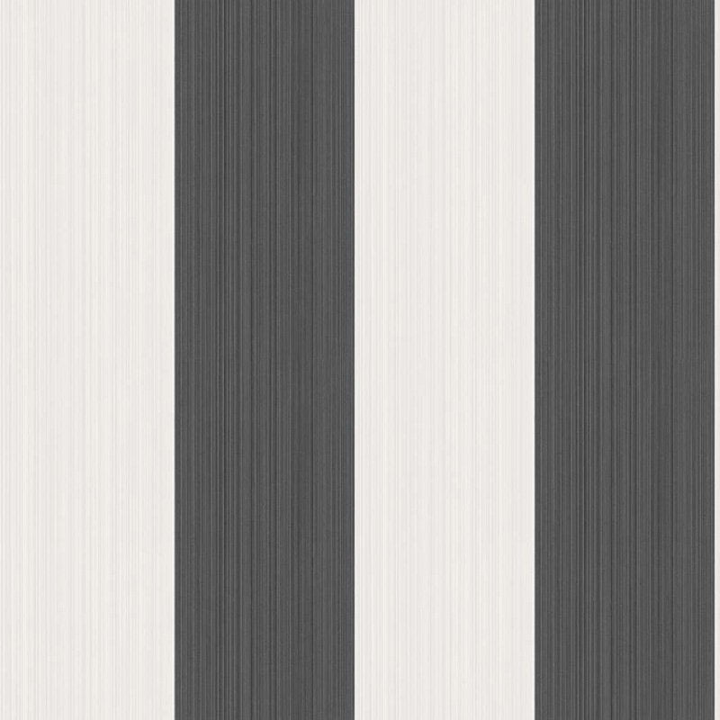 Cole & Son Jaspe Stripe Black + White Wallpaper 110/4025.CS.0