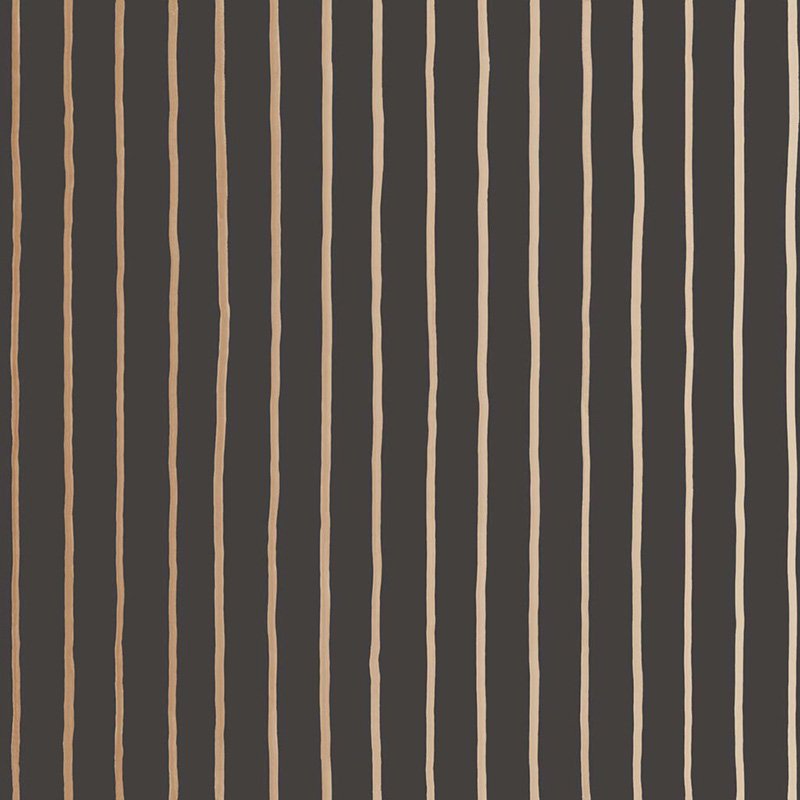 Cole & Son College Stripe Charcoal+Gold Wallpaper 110/7034.CS.0