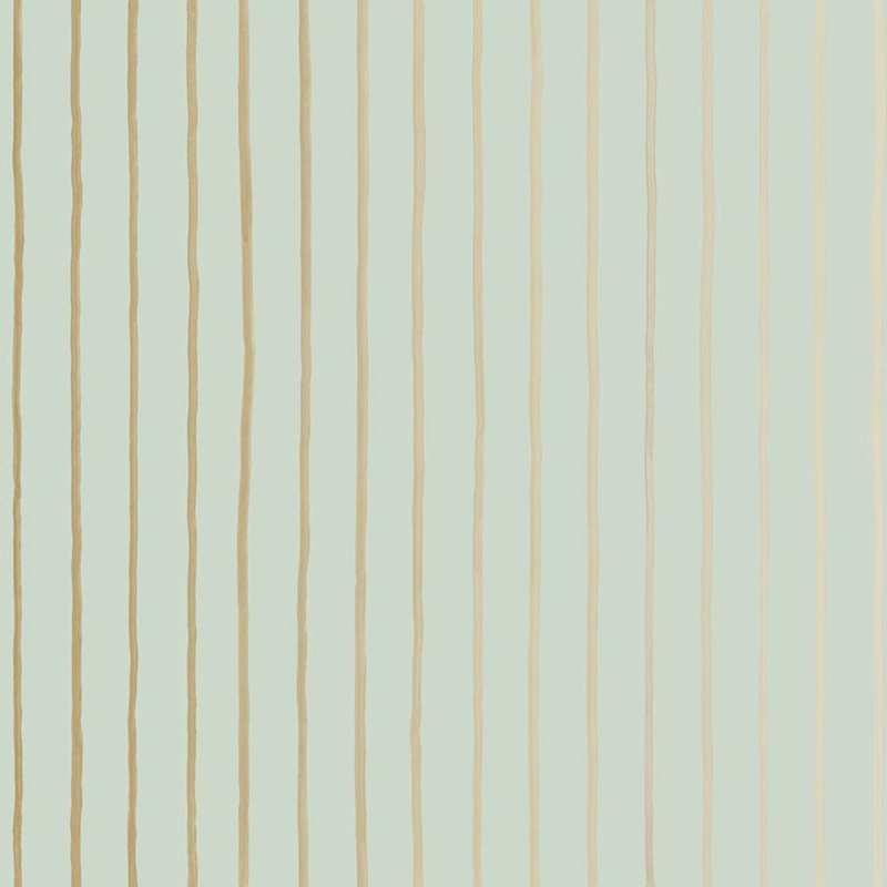 Cole & Son College Stripe Duck Egg+Gilver Wallpaper 110/7036.CS.0