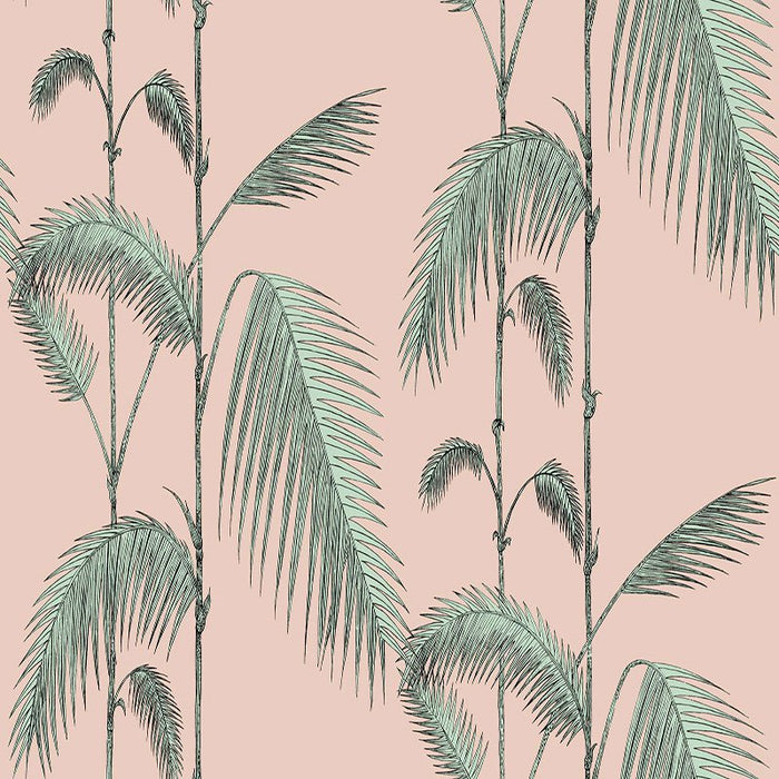 Cole & Son Palm Leaves Plaster Pink/Mint Wallpaper 112/2005.CS.0