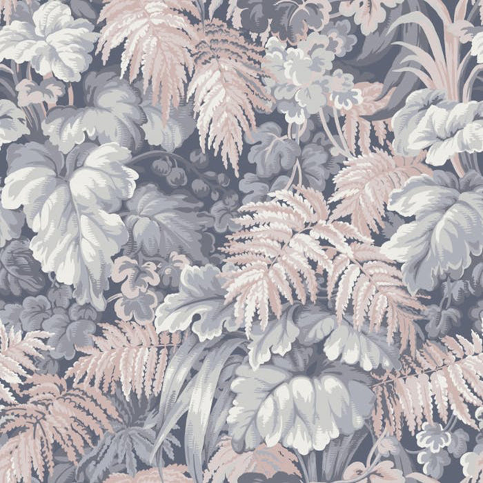 Cole & Son Royal Fernery Slate Blue & Blush Pink Wallpaper 113/3010.CS.0