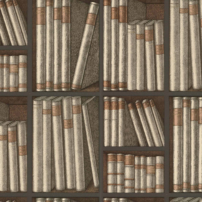 Cole & Son Ex Libris Oat/Charcoal Wallpaper 114/15030.CS.0