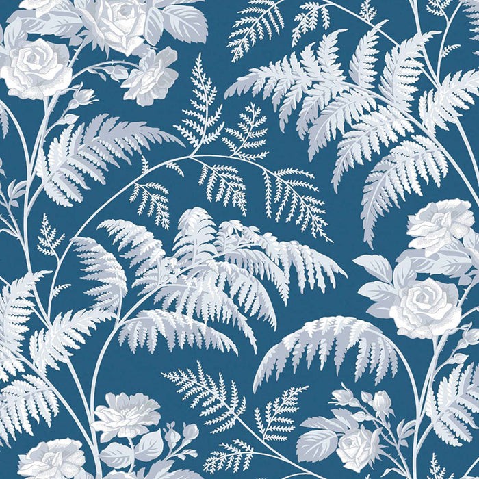 Cole & Son Rose White/Ice Blue/Denim Wallpaper 115/10031.CS.0