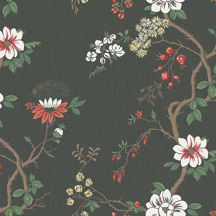 Cole & Son Camellia White/Red/Charco Wallpaper 115/8026.CS.0