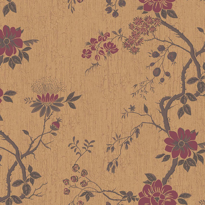 Cole & Son Camellia Crimson/Mtl Gold Wallpaper 115/8027.CS.0