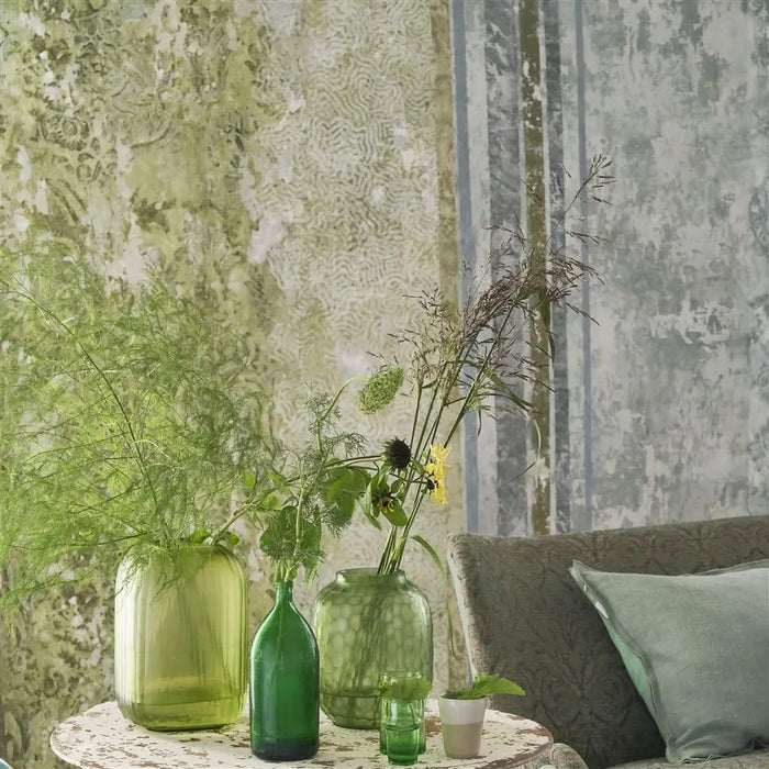 Designers Guild La Rotonda Scene 2 Olive Wallpaper PDG1096/01