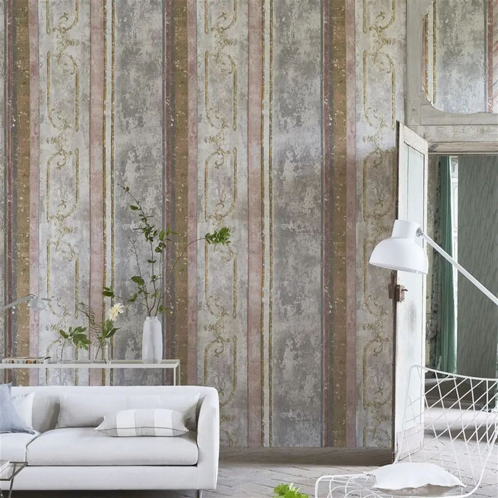 Designers Guild Foscari Fresco Scene 1 Tuberose Wallpaper PDG1097/01