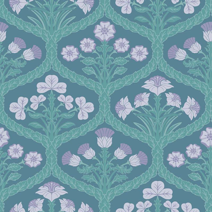 Cole & Son Floral Kingdom Lilac/Teal Wallpaper 116/3011.CS.0