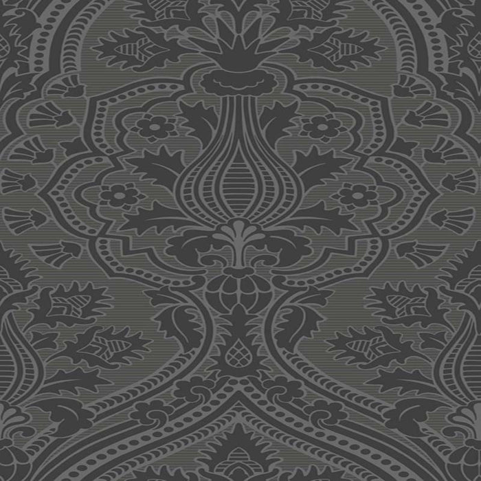 Cole & Son Pugin Palace Flock Charc Wallpaper 116/9035.CS.0